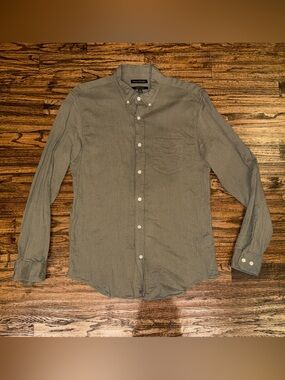 Banana Republic Untucked Fit Button-Up Casual Shirt Olive Green Sz Large